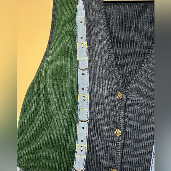 Vintage trompe l'oeil sweater vest size Large - Picture 4 of 6